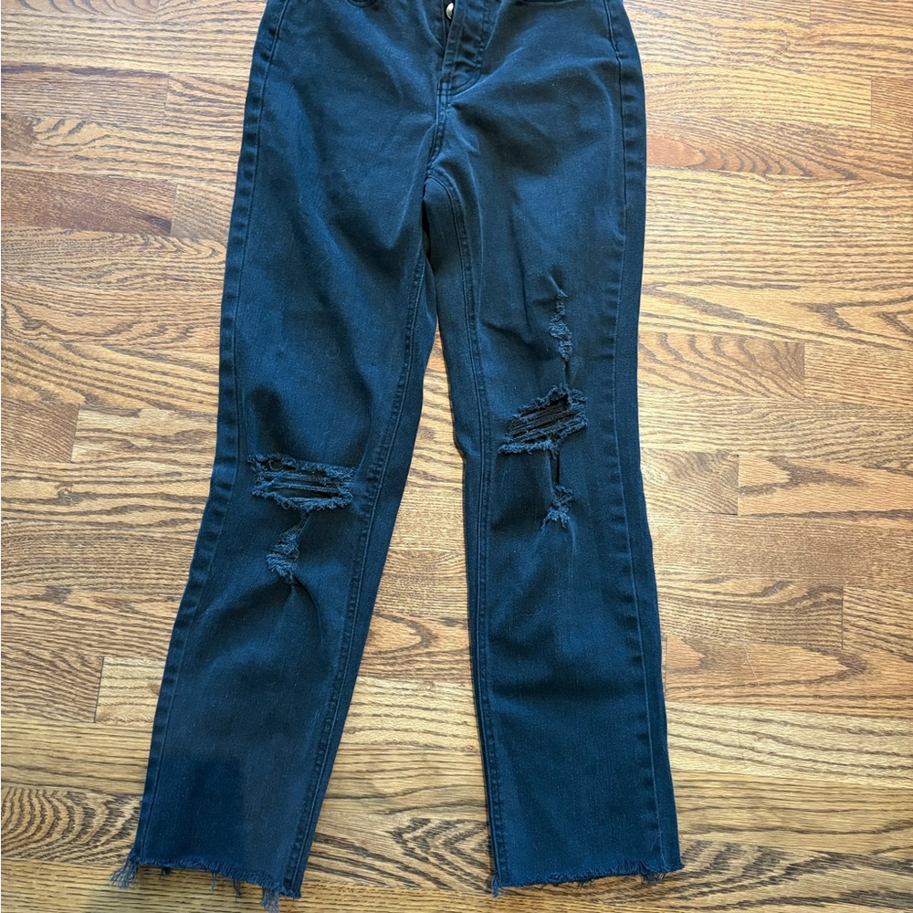 Wild Fable Black Distressed Straight Leg Jeans